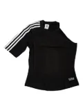 adidas three-stripe one-shoulder T-shirt - Black