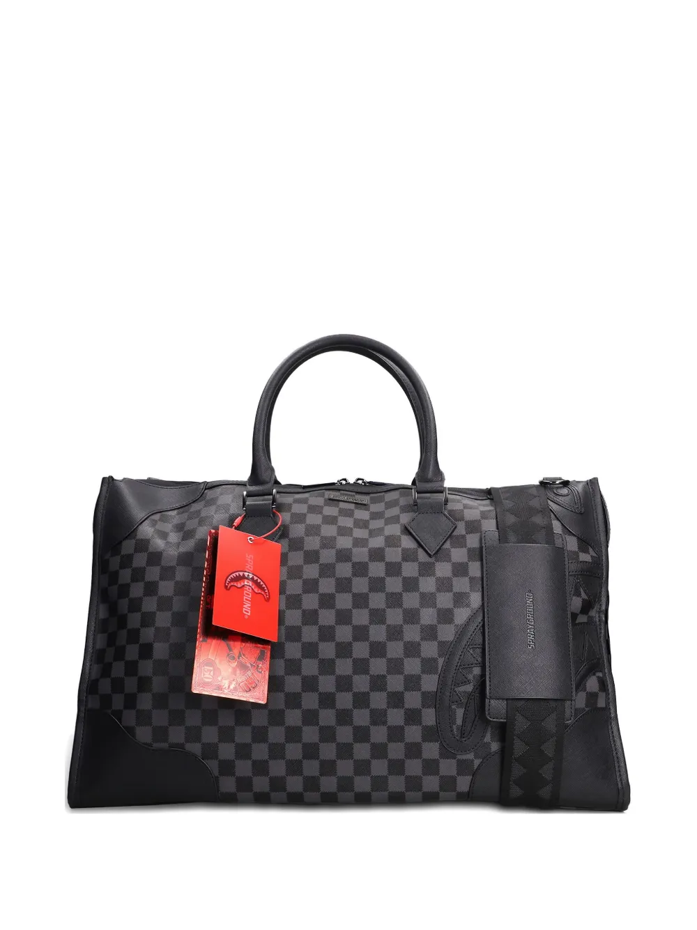 Sprayground checkerboard top-handle holdall | Black | Image 1