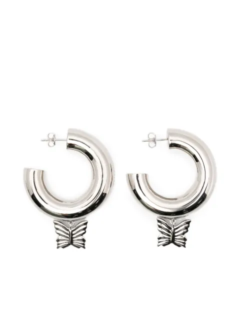 Blumarine butterfly charm hoop earrings
