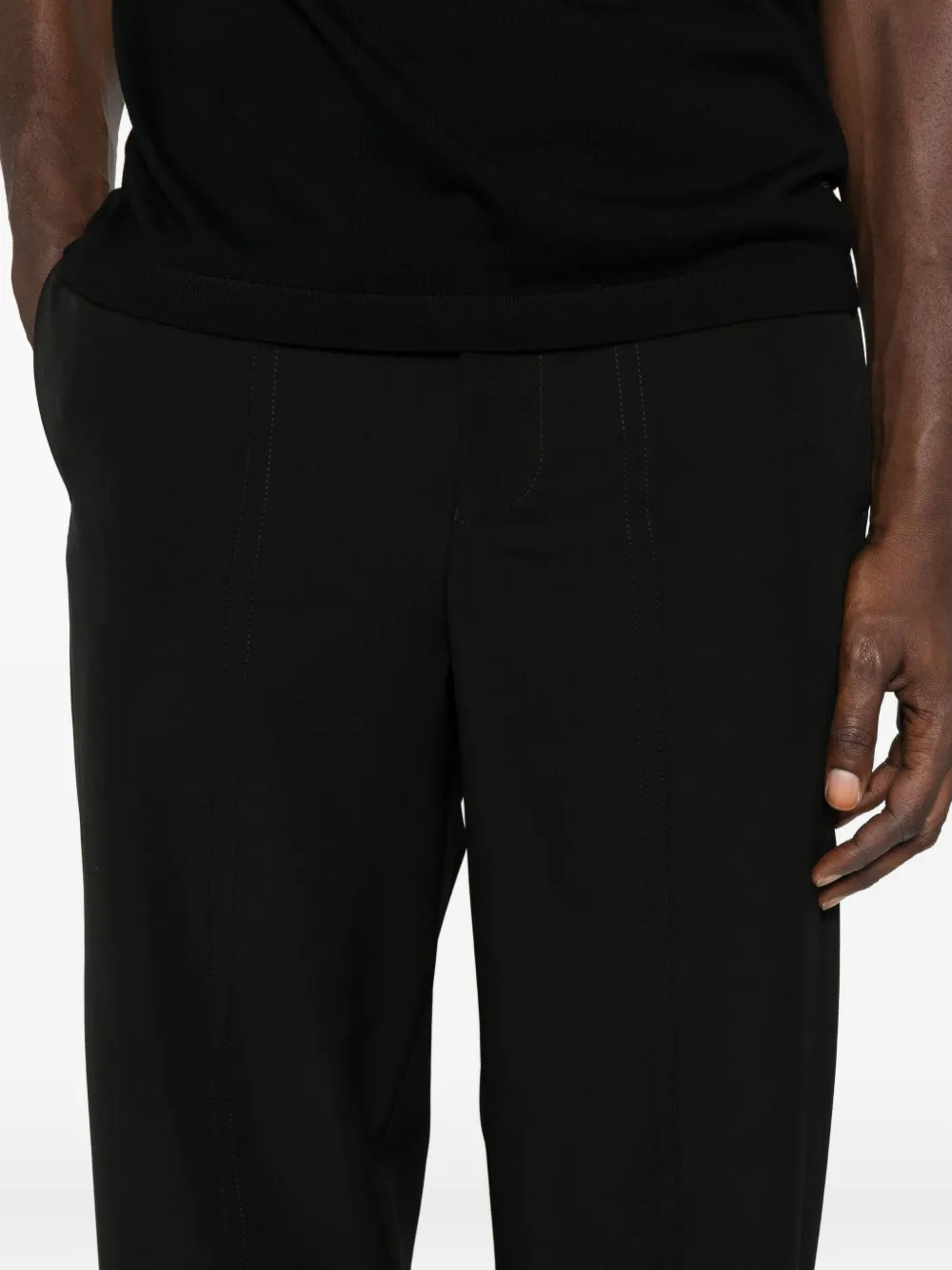 Emporio Armani Broek met elastische taille Zwart