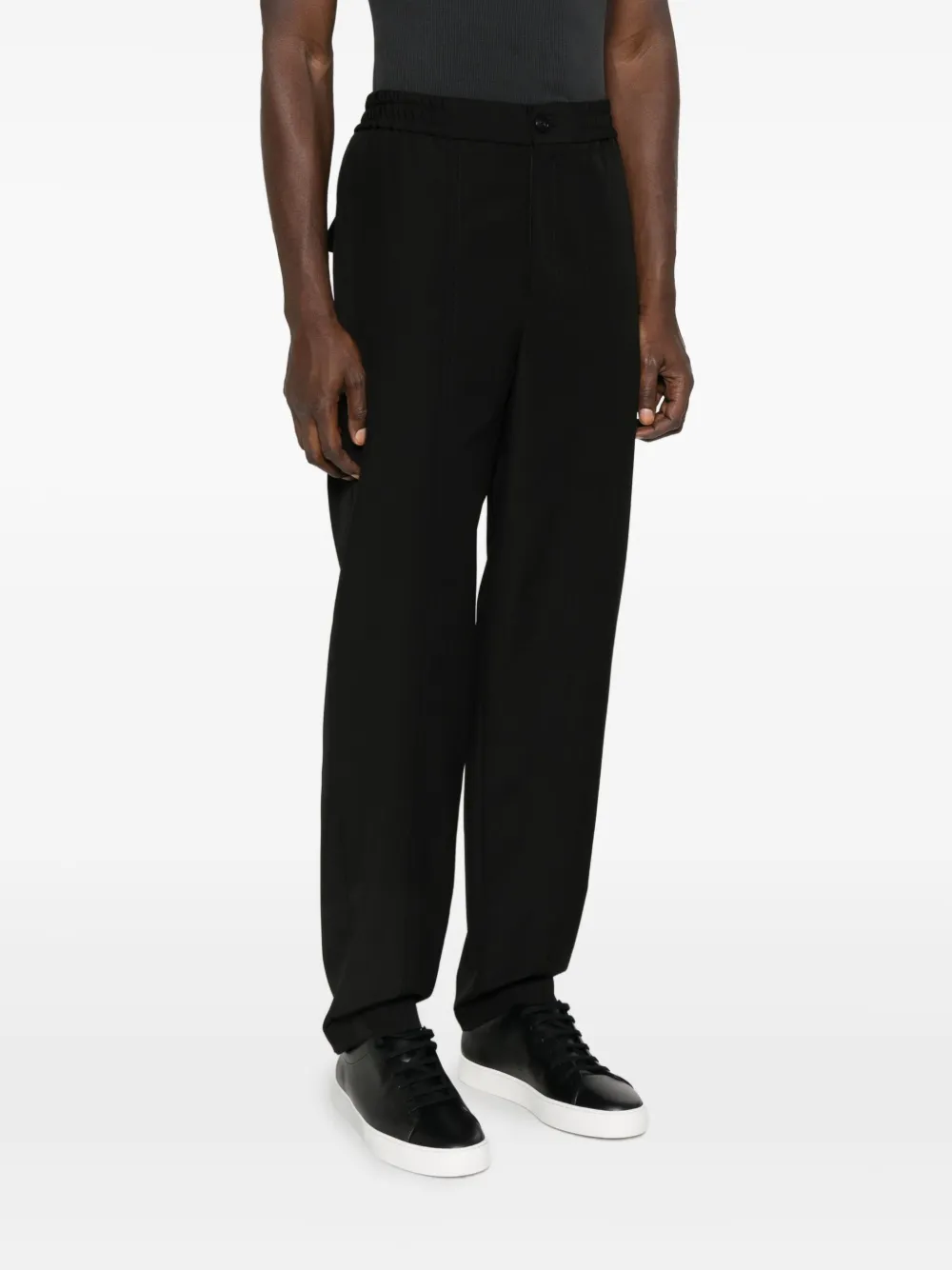 Emporio Armani Broek met elastische taille Zwart