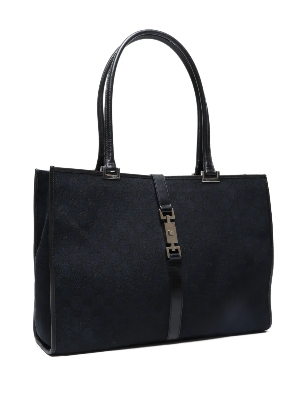 Pre-owned Gucci 1980-1990 Jackie Gg Tote Bag In Black