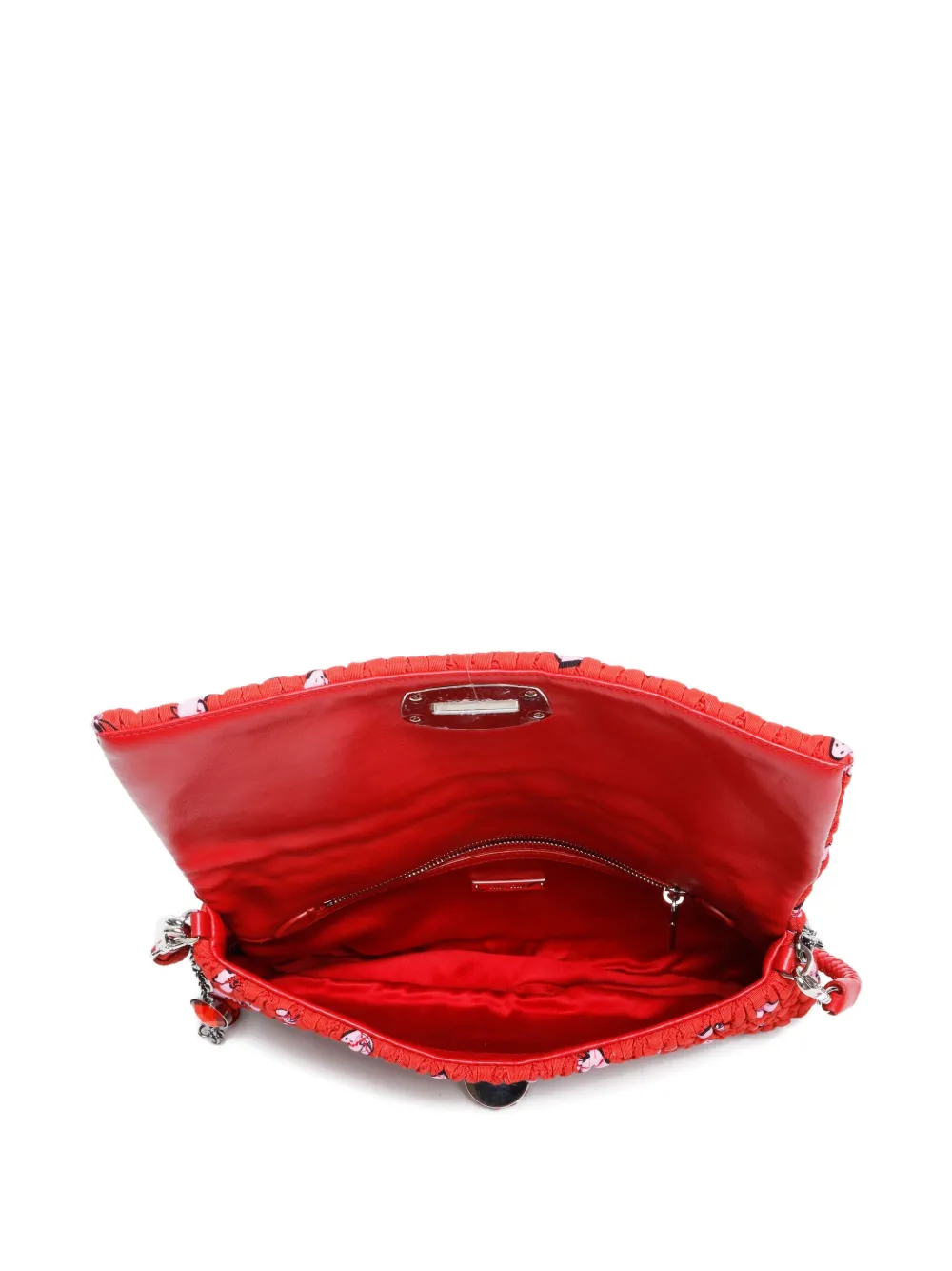 Pre-owned Miu Miu 2010s Matelasse Crystal Embellished Shoulder Bag In Red