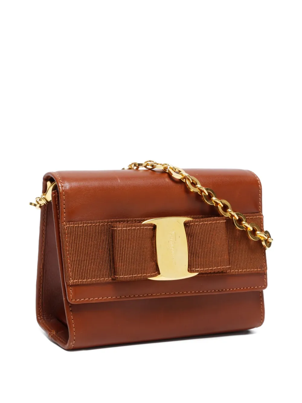 Pre-owned Ferragamo 1990-2010s Mini Vara Shoulder Bag In Brown