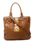 Miu Miu Pre-Owned 2010s pleated padlock tote bag - Brown