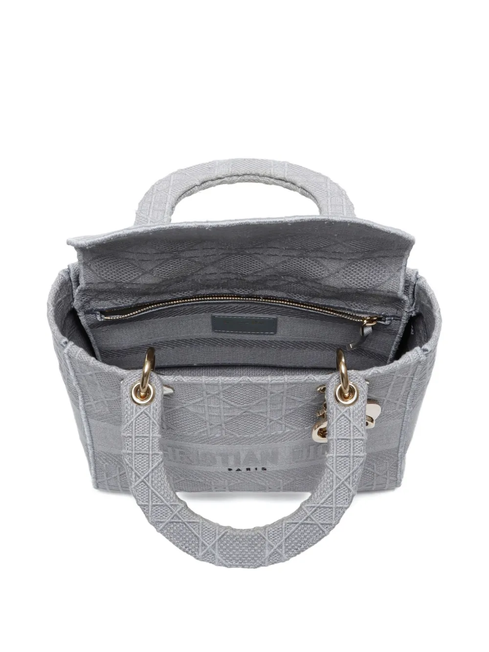 Pre-owned Dior 2020 Medium D-lite Tote Bag In Gray