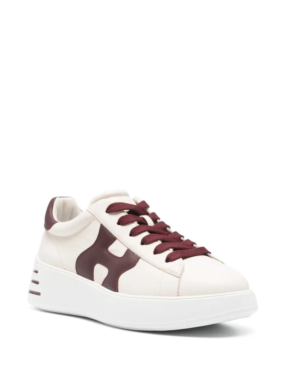 Hogan Rebel leather platform sneakers Neutrals