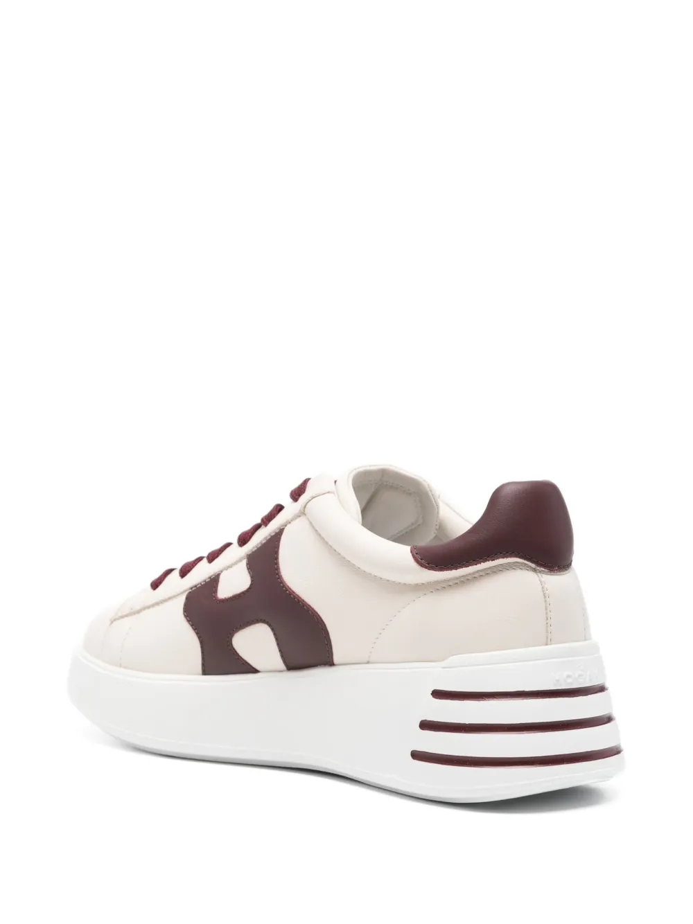 Hogan Rebel leather platform sneakers Neutrals