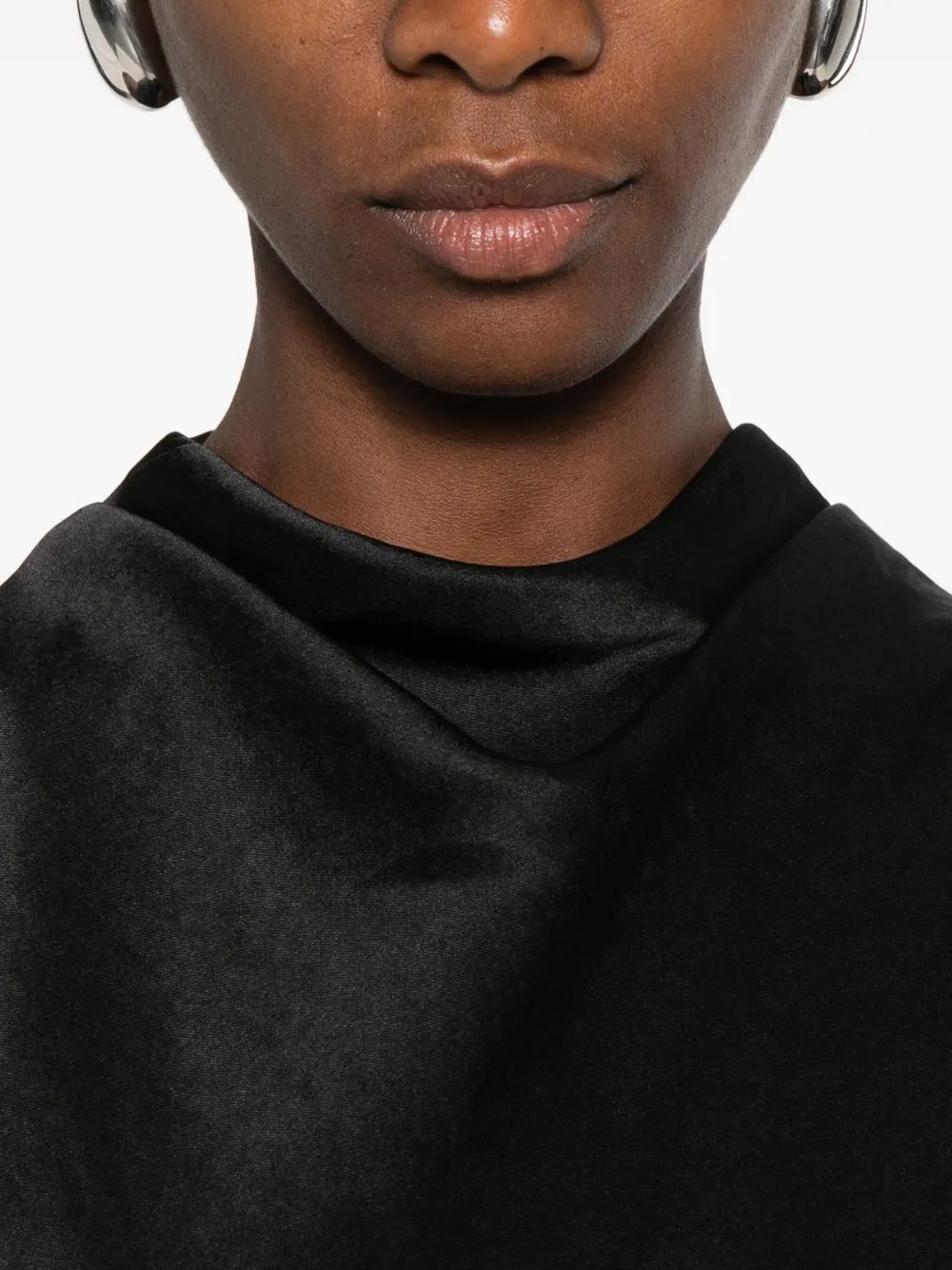 Vince Cowl-neck Sleeveless Top In Black