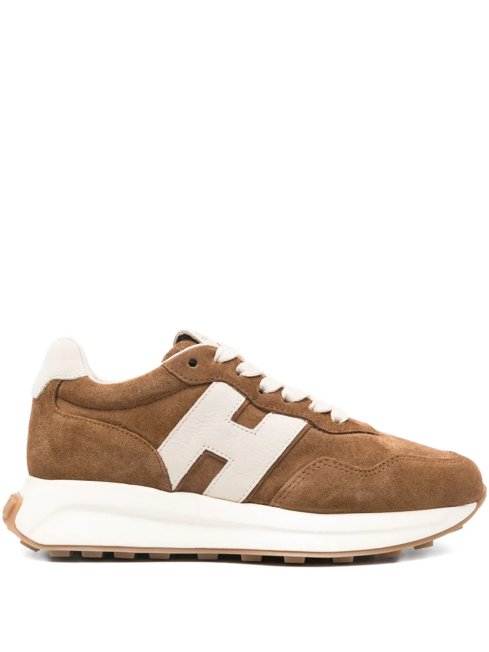 Hogan suede leather sneakers Brown
