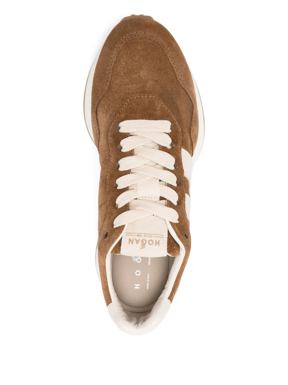 Hogan suede leather sneakers Brown