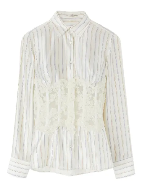 Ermanno Scervino striped lace-insert shirt