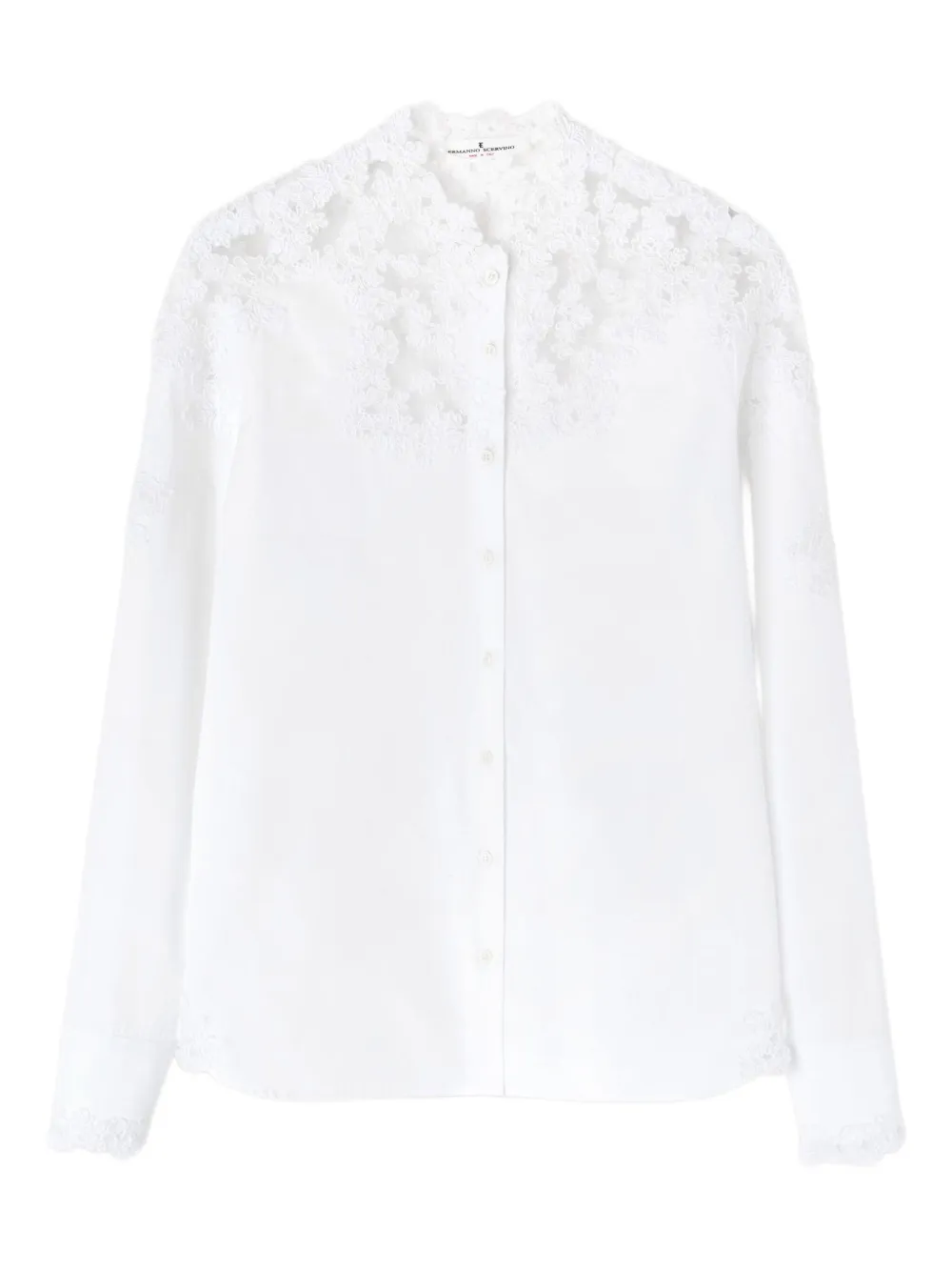 rebrodé-lace poplin shirt