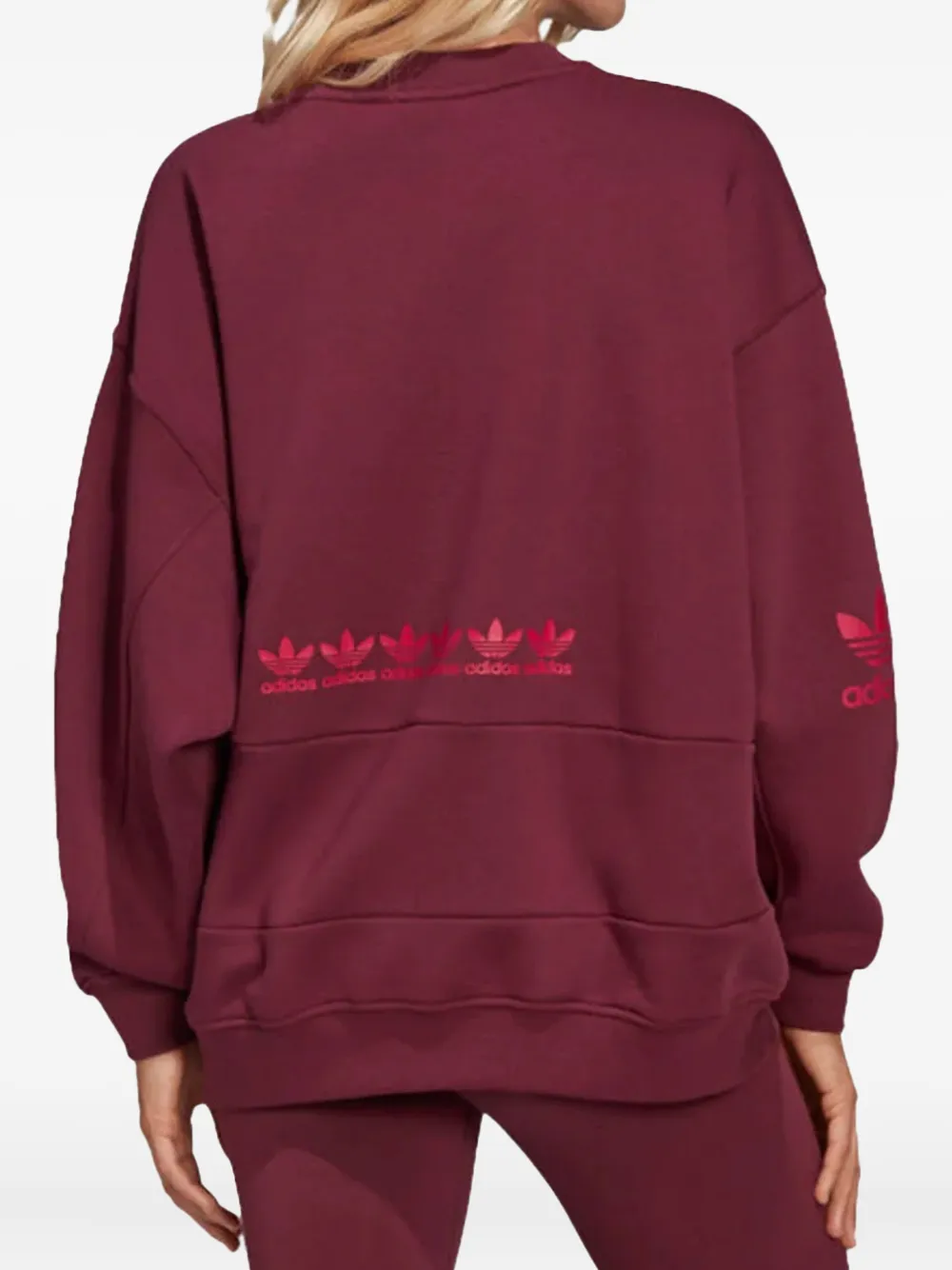 Adidas Originals Stadium Logo Play "red" Sweatshirt In Burgundy