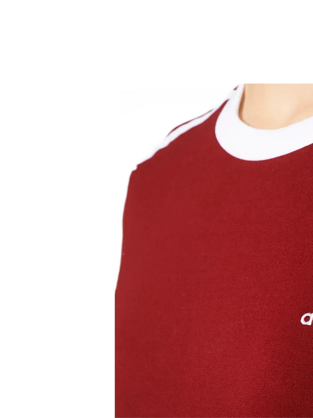 Adidas Originals Stadium 3-stripes "collegiate Burgundy/white" T-shirt In Red