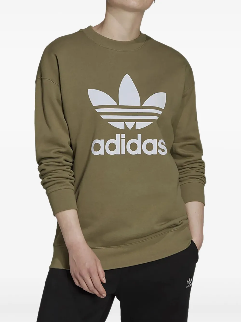 adidas トレフォイルロゴ スウェットシャツ - グリーン adidas トレフォイルロゴ スウェットシャツ - グリーン