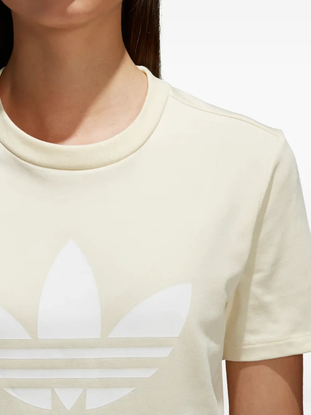 Adidas Originals Stadium Originals Trefoil "mist Sun/white" T-shirt In Gold