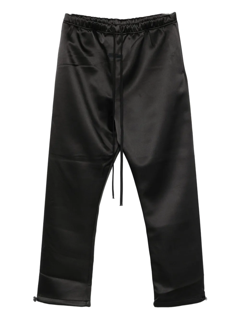 Essentials Drawstring Satin Trousers In Black