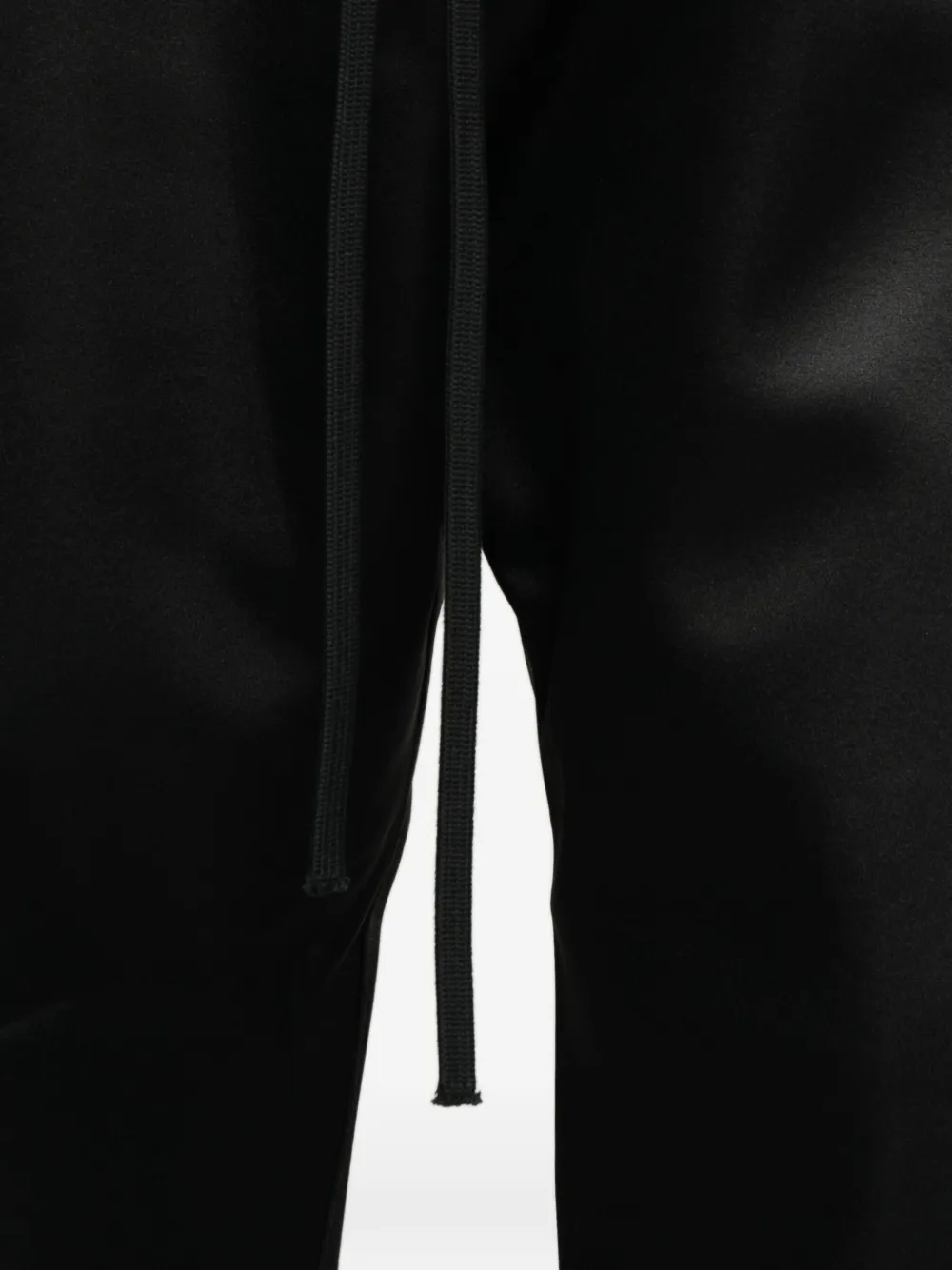 Essentials Drawstring Satin Trousers In Black