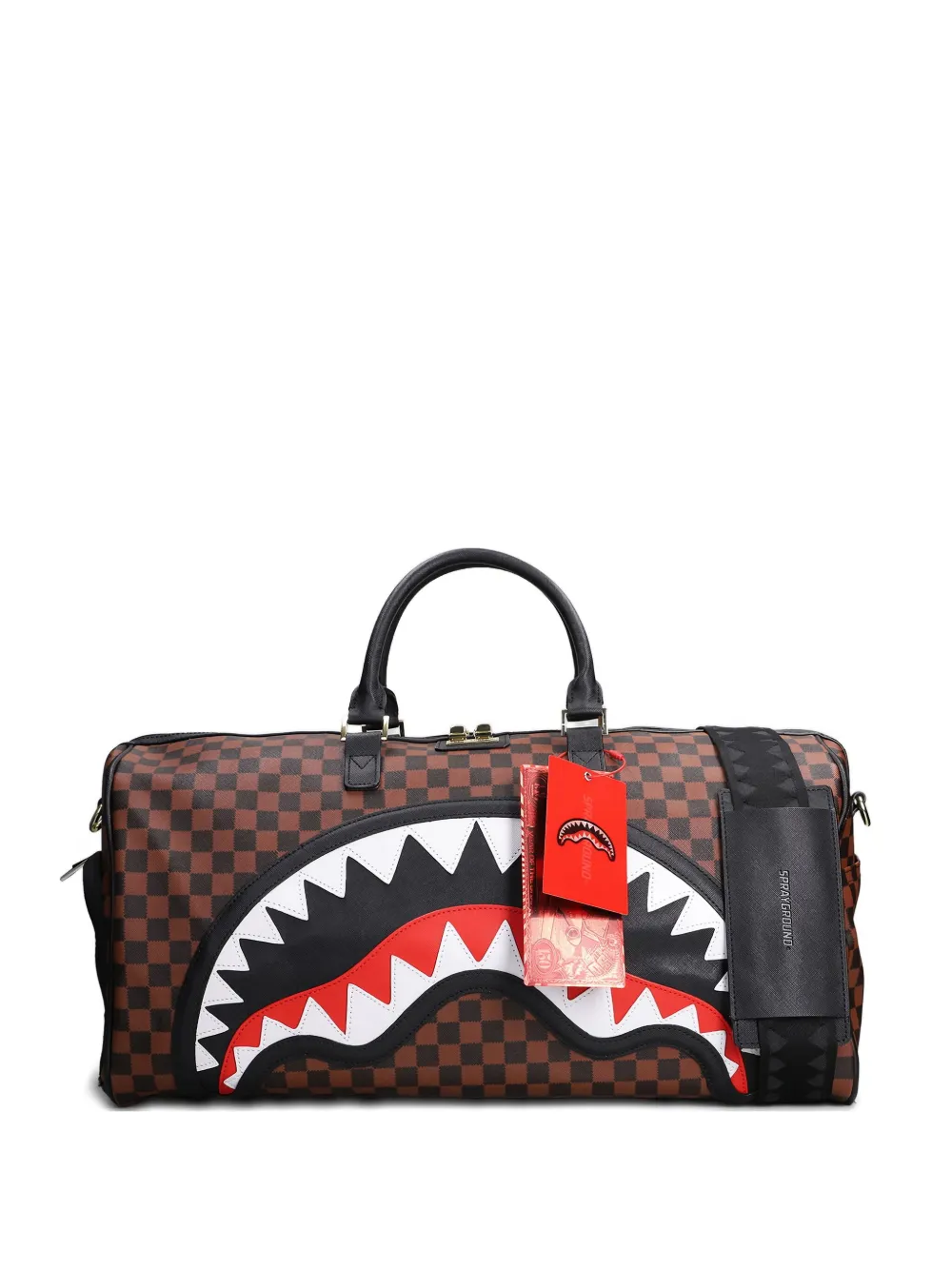 Sprayground checkerboard-pattern holdall | Brown | Image 1