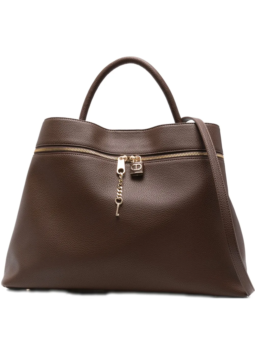 Twinset Key-charm Tote Bag In Brown