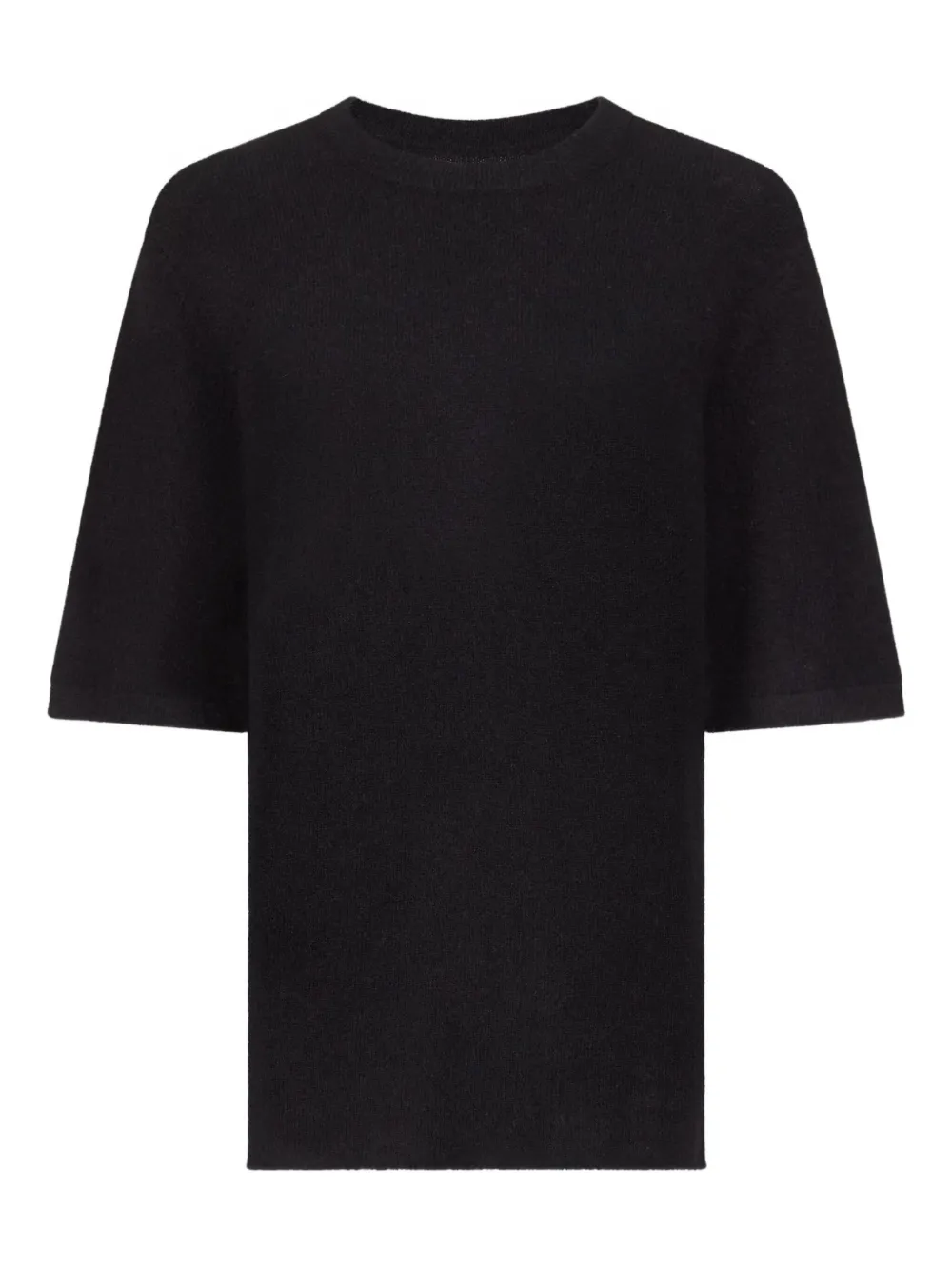 Loulou short-sleeve knitted t-shirt | Black | Image 1