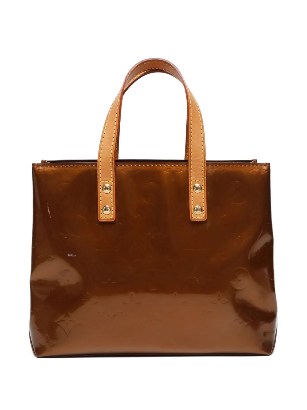 Pre-owned Louis Vuitton 2002 Vernis Reed Pm Tote Bag In Brown