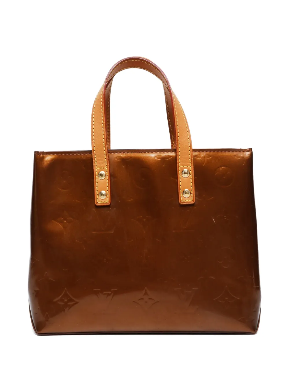 Pre-owned Louis Vuitton 2002 Vernis Reed Pm Tote Bag In Brown
