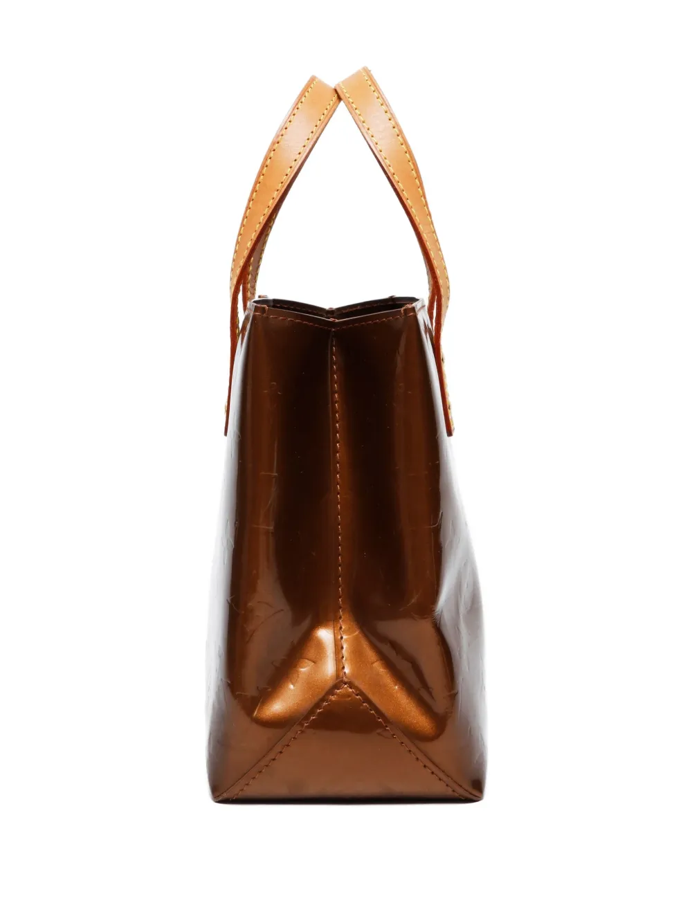 Pre-owned Louis Vuitton 2002 Vernis Reed Pm Tote Bag In Brown