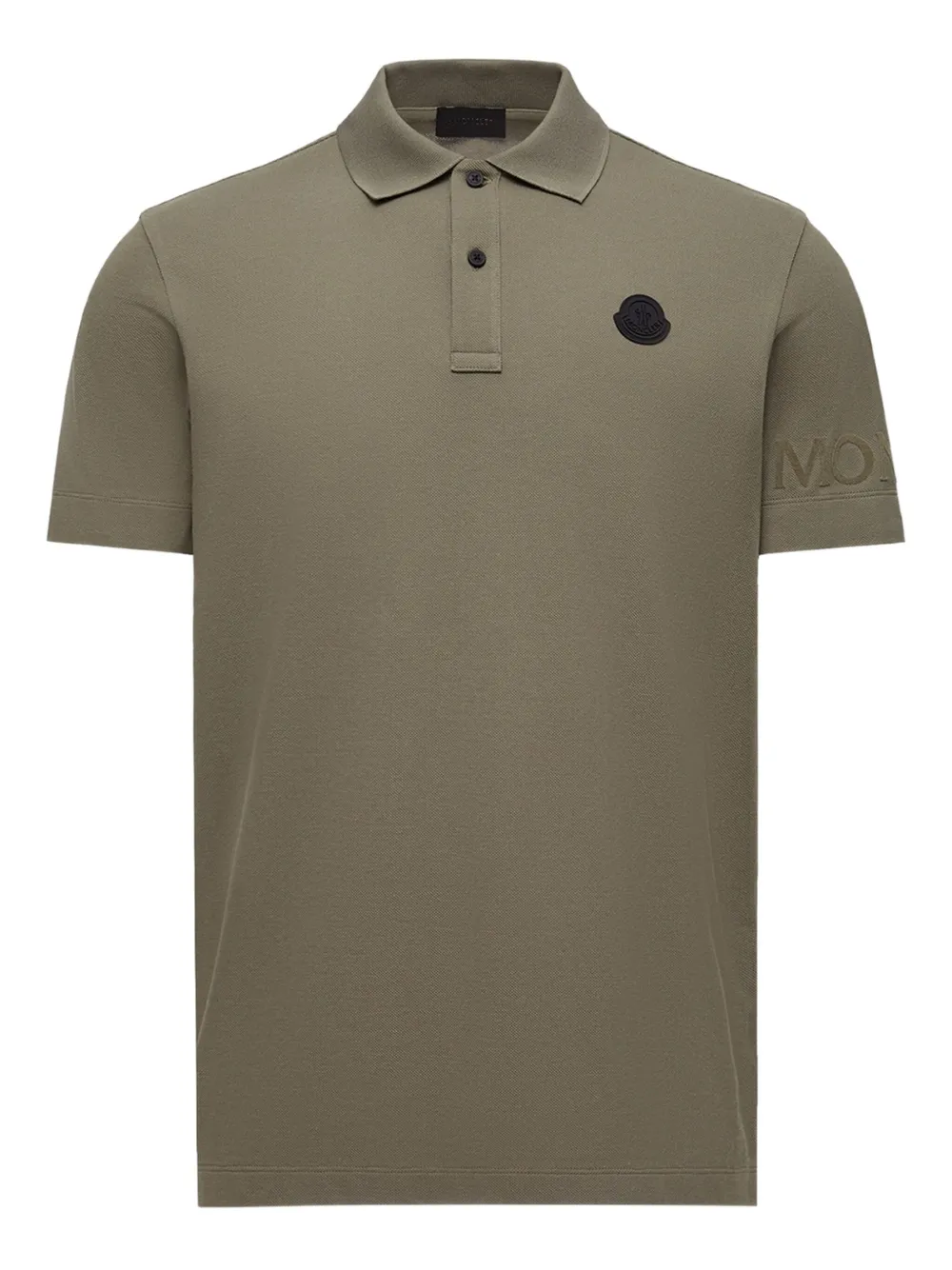 Moncler logo-embroidered polo shirt Groen