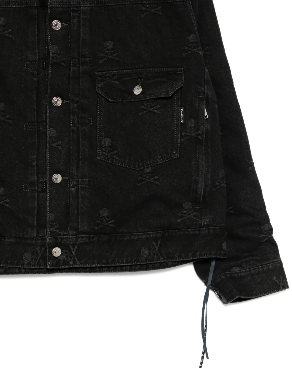 Mastermind Japan Denim jack met monogram Zwart