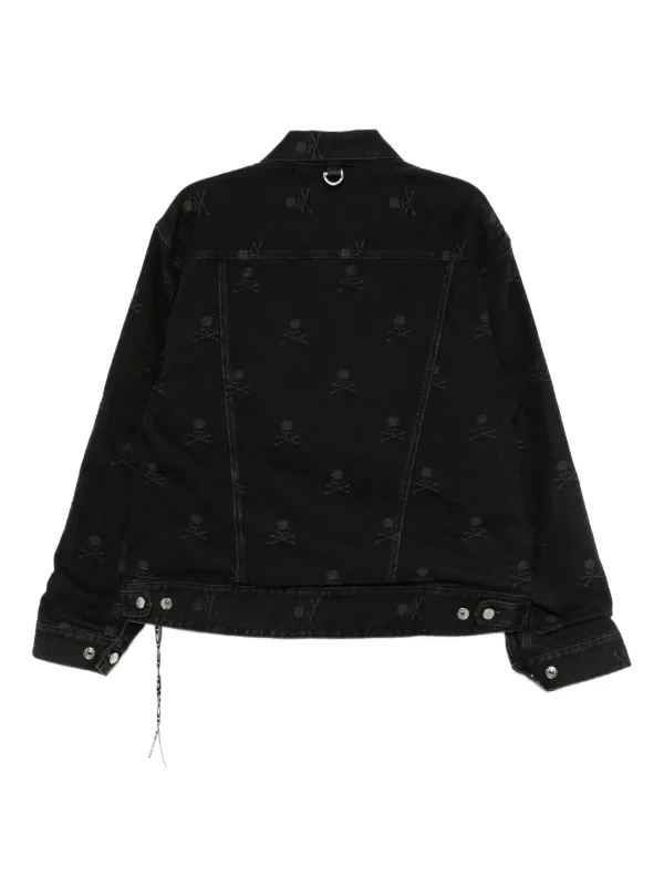 $ mastermind ダークデニムジャケット Mastermind Japan Monogram Denim Jacket | Black | FARFETCH IN