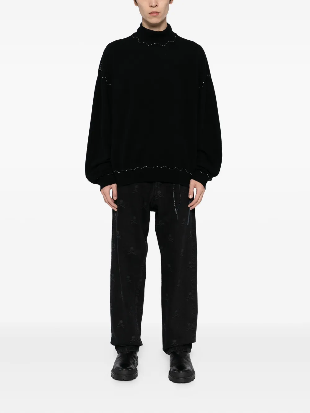 Mastermind Japan Jeans met monogram - Zwart