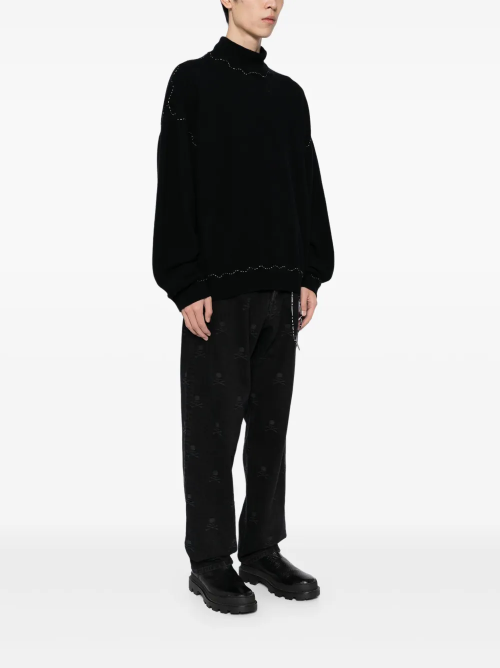 Mastermind Japan Trui verfraaid met logo Zwart