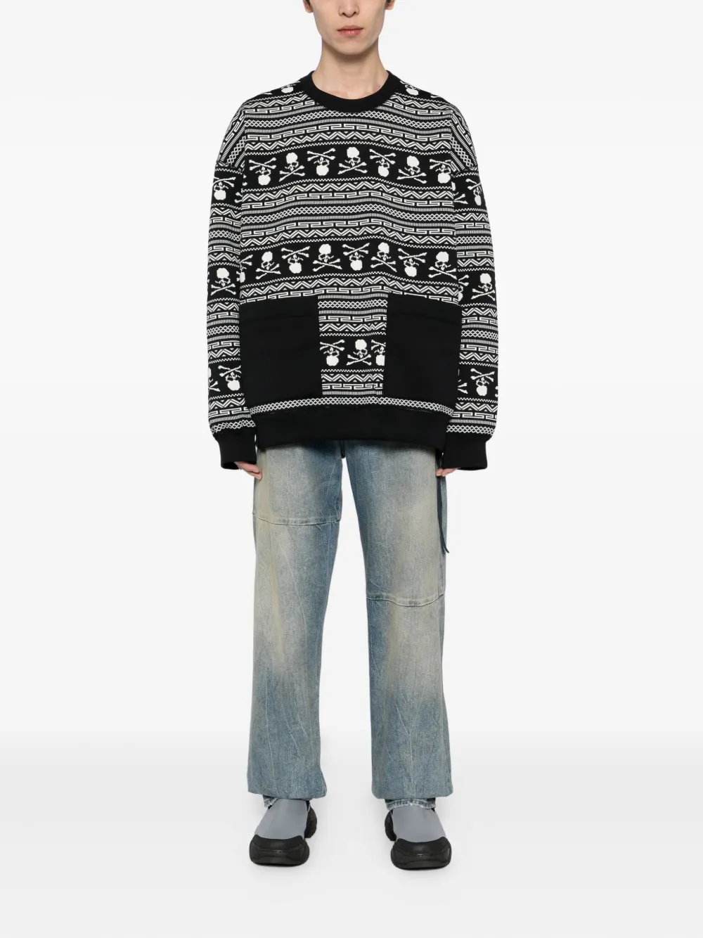 Mastermind Japan Sweater verfraaid met logo - Zwart