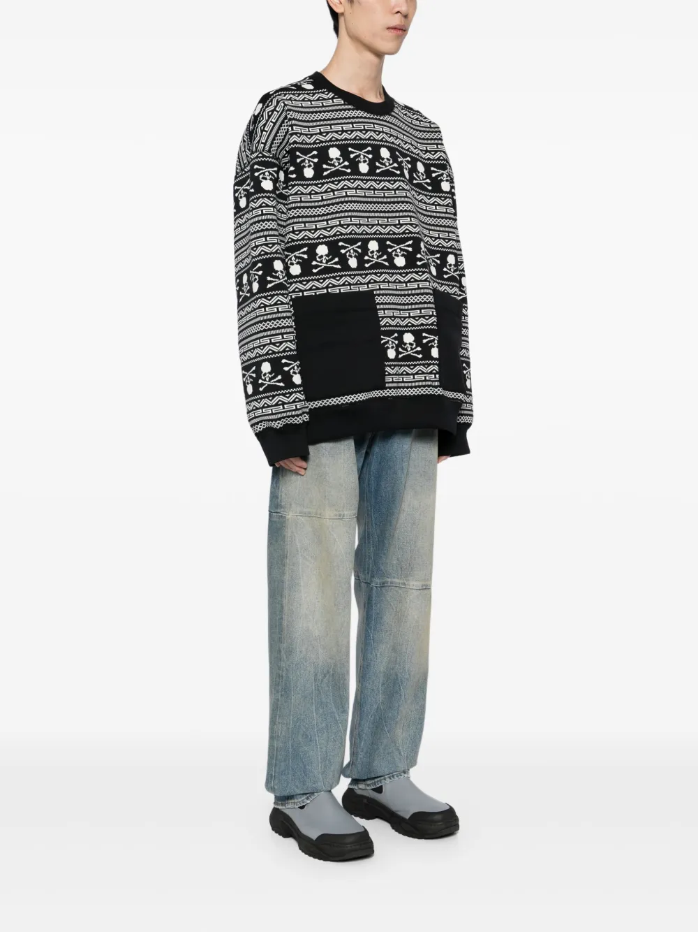 Mastermind Japan Sweater verfraaid met logo Zwart