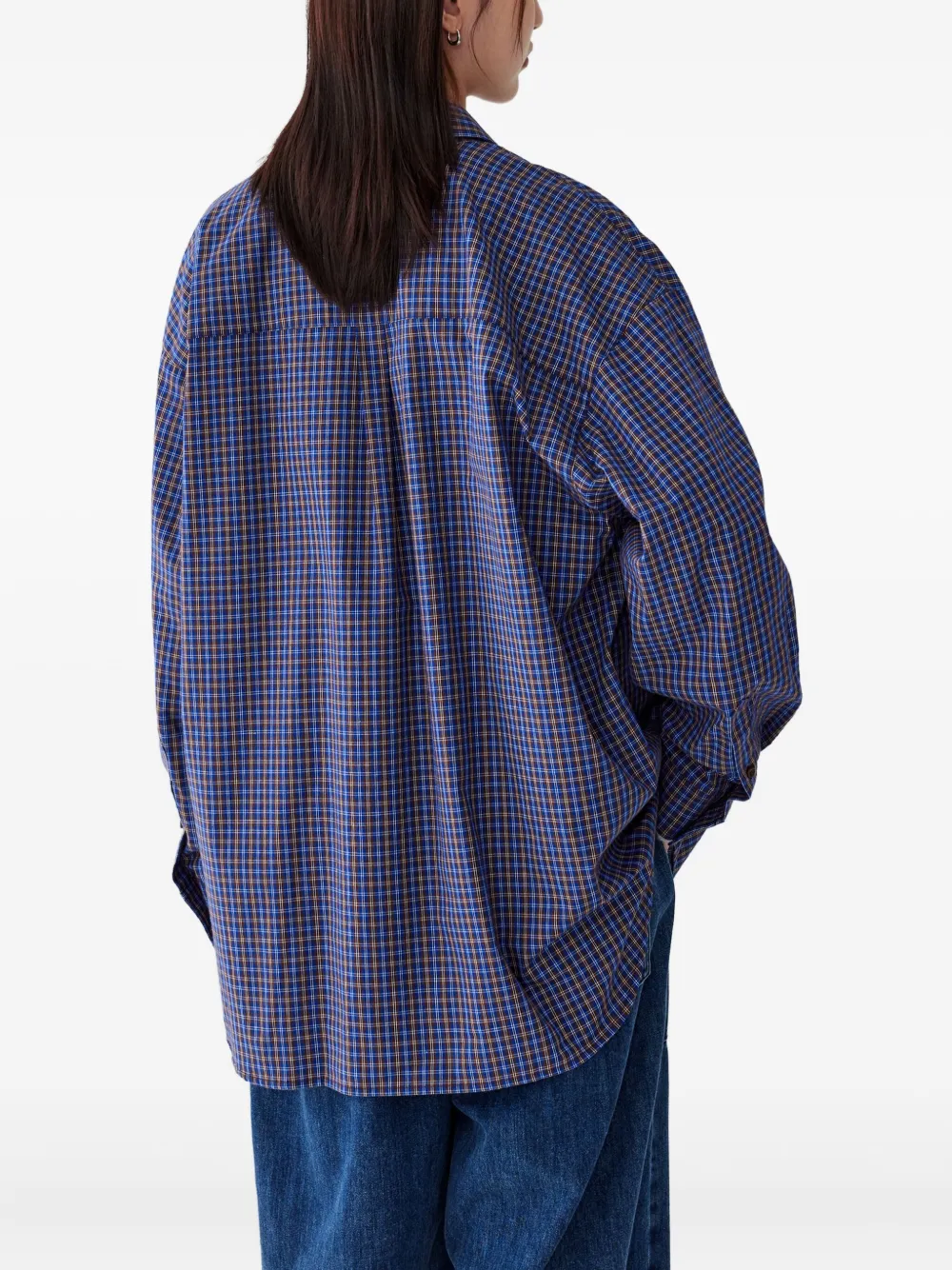 STUDIO TOMBOY Geruit shirt met zak Blauw