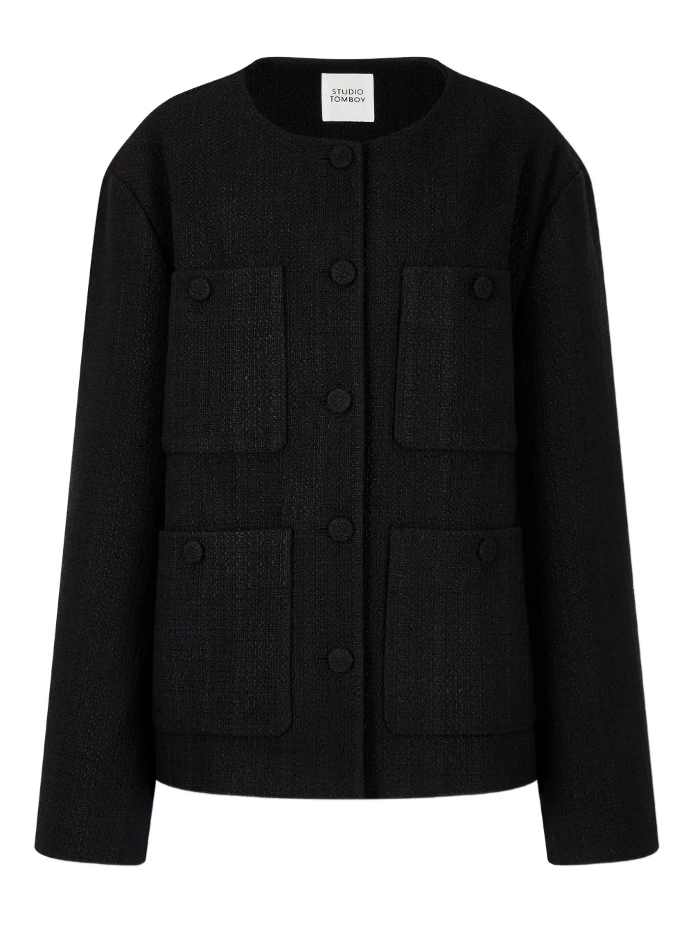 STUDIO TOMBOY pocket tweed jacket | Black | Image 1