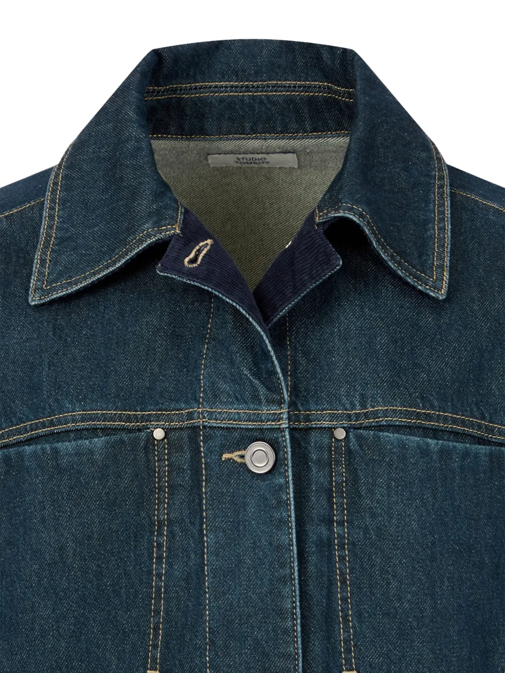 TOMBOY Denim jack met stiksel Blauw