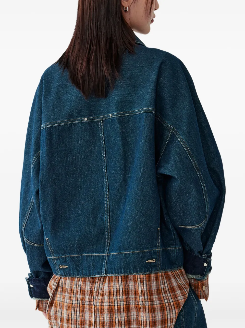 TOMBOY Denim jack met stiksel Blauw