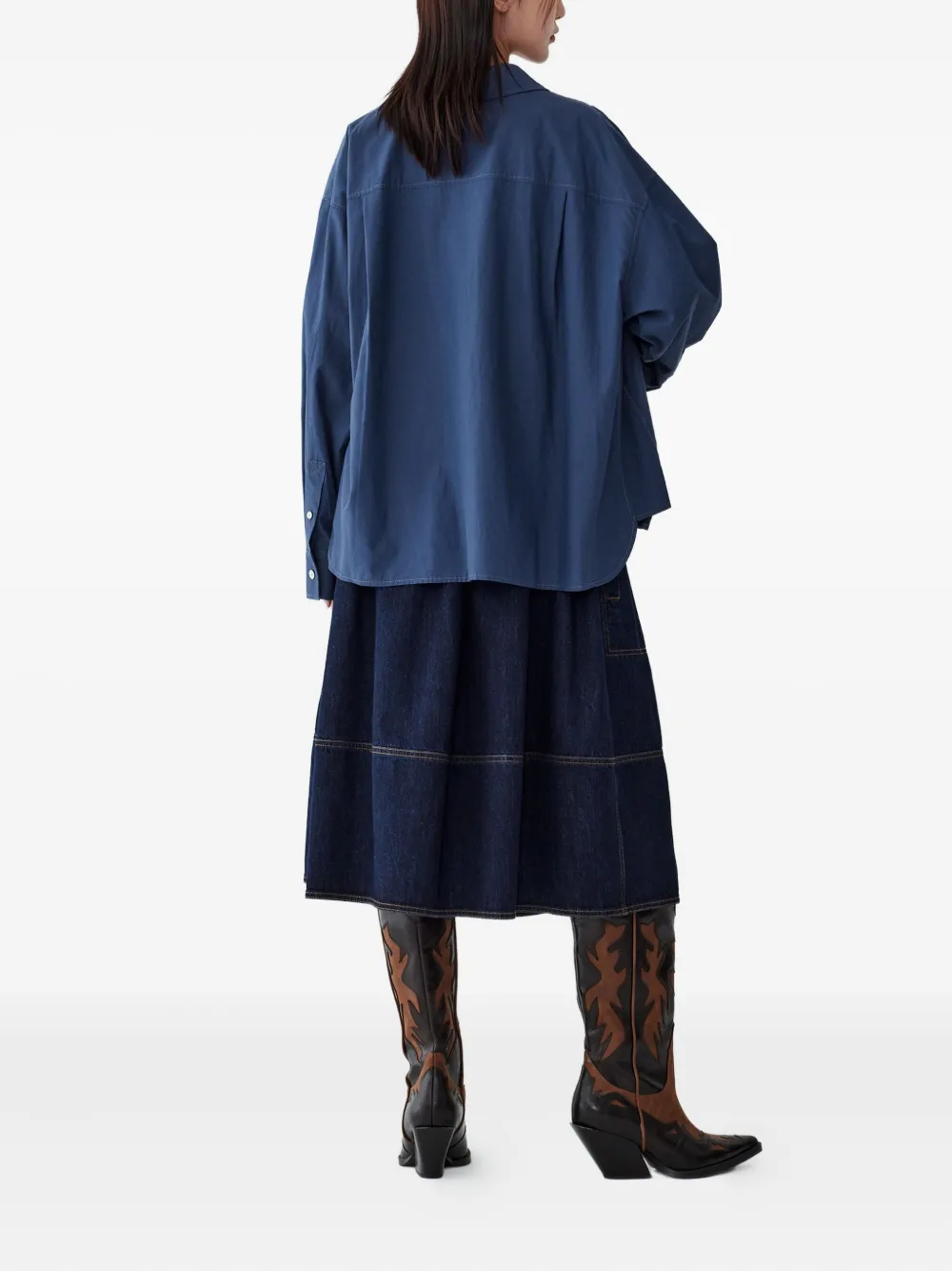 STUDIO TOMBOY stitch-detailing pocketed shirt - Blauw