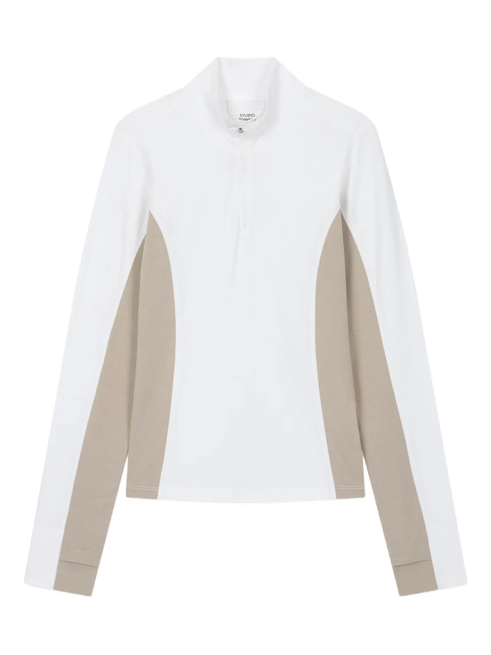 STUDIO TOMBOY half-zip panelled sweatshirt | White | Image 1