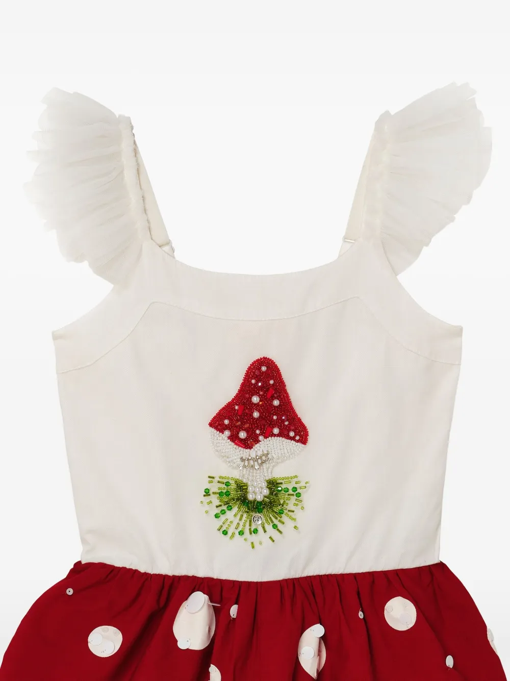 Tutu Du Monde Mushroom-applique Sequin Jumpsuit In White