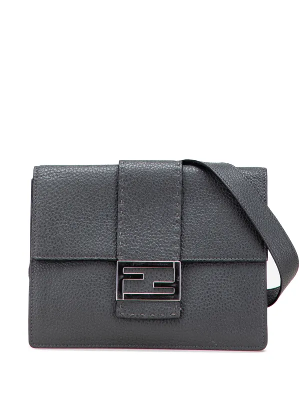 Fendi Pre-Owned 2010-2025 Leather Selleria Flat Baguette