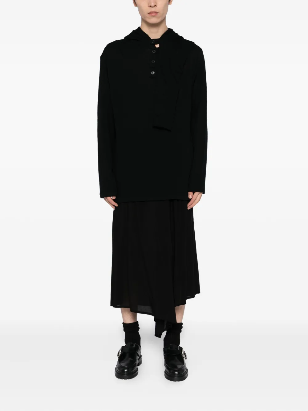 Yohji Yamamoto T-shirt met lange mouwen - Zwart