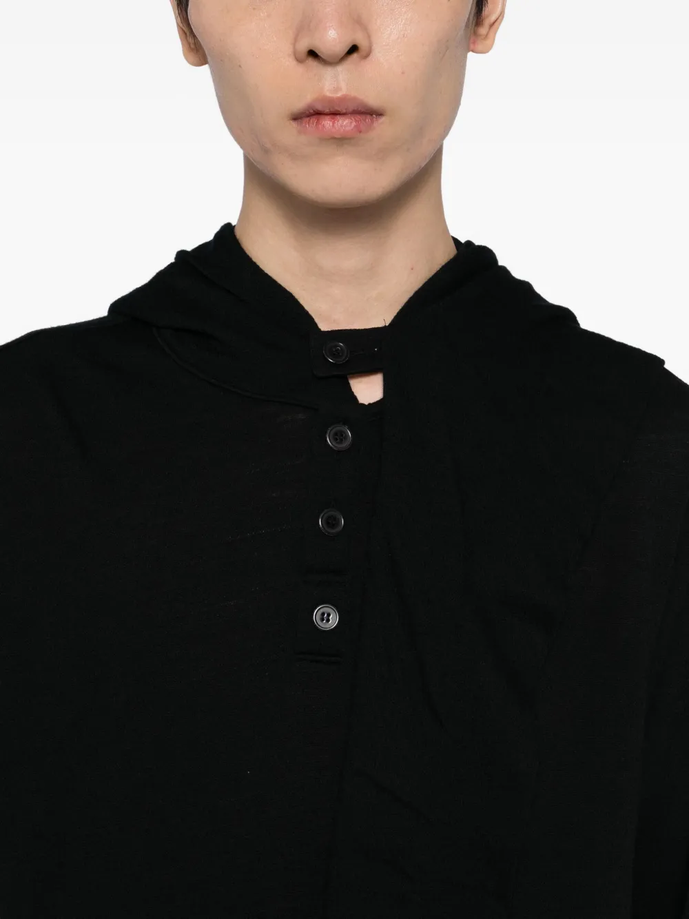 Yohji Yamamoto Long-sleeved T-shirt In Black