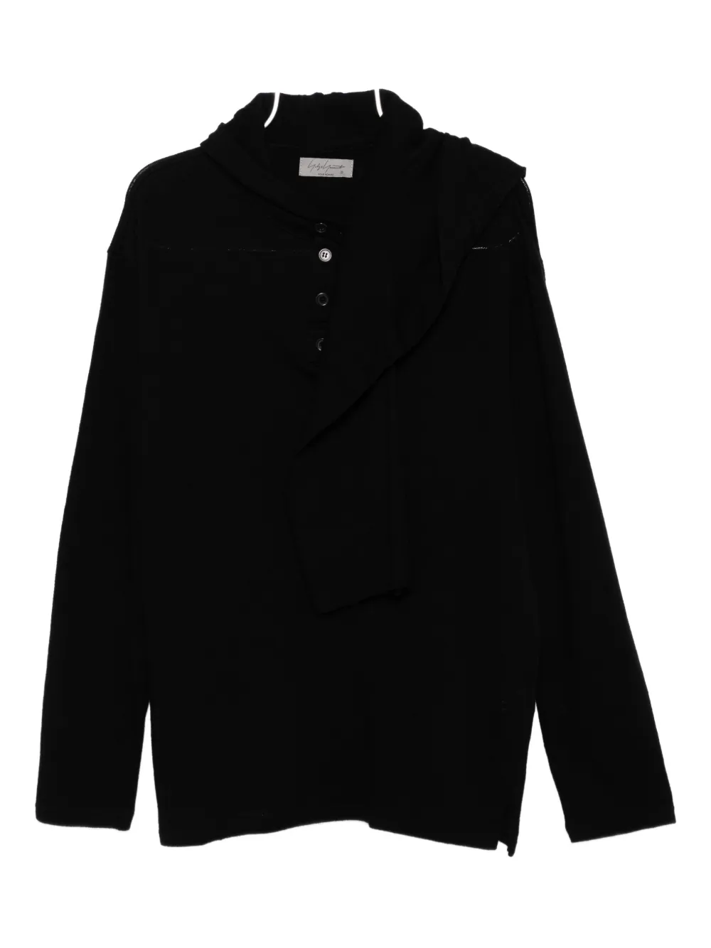 Yohji Yamamoto Long-sleeved T-shirt In Black