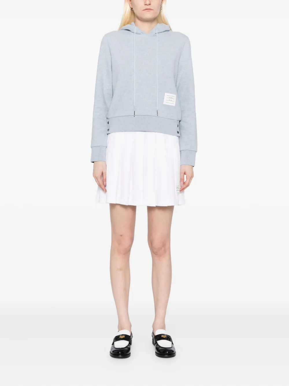 Thom Browne logo-patched hoodie - Blauw
