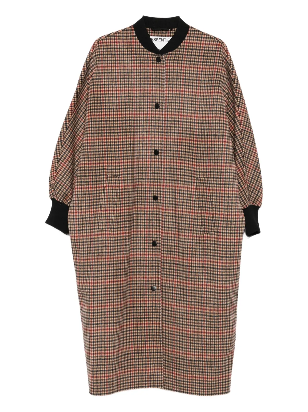 Essentiel Antwerp チェック コート - ブラウン Essentiel Antwerp チェック コート - ブラウン