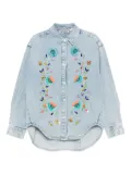 Essentiel Antwerp sequin-embellished floral shirt - Blue